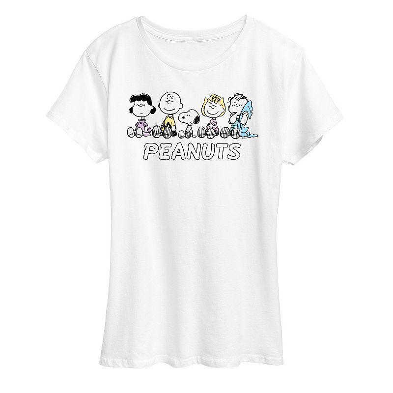 Plus Peanuts Snoopy and Woodstock Thankful Graphic Tee, Women's, Size: 4XL, White Product Image