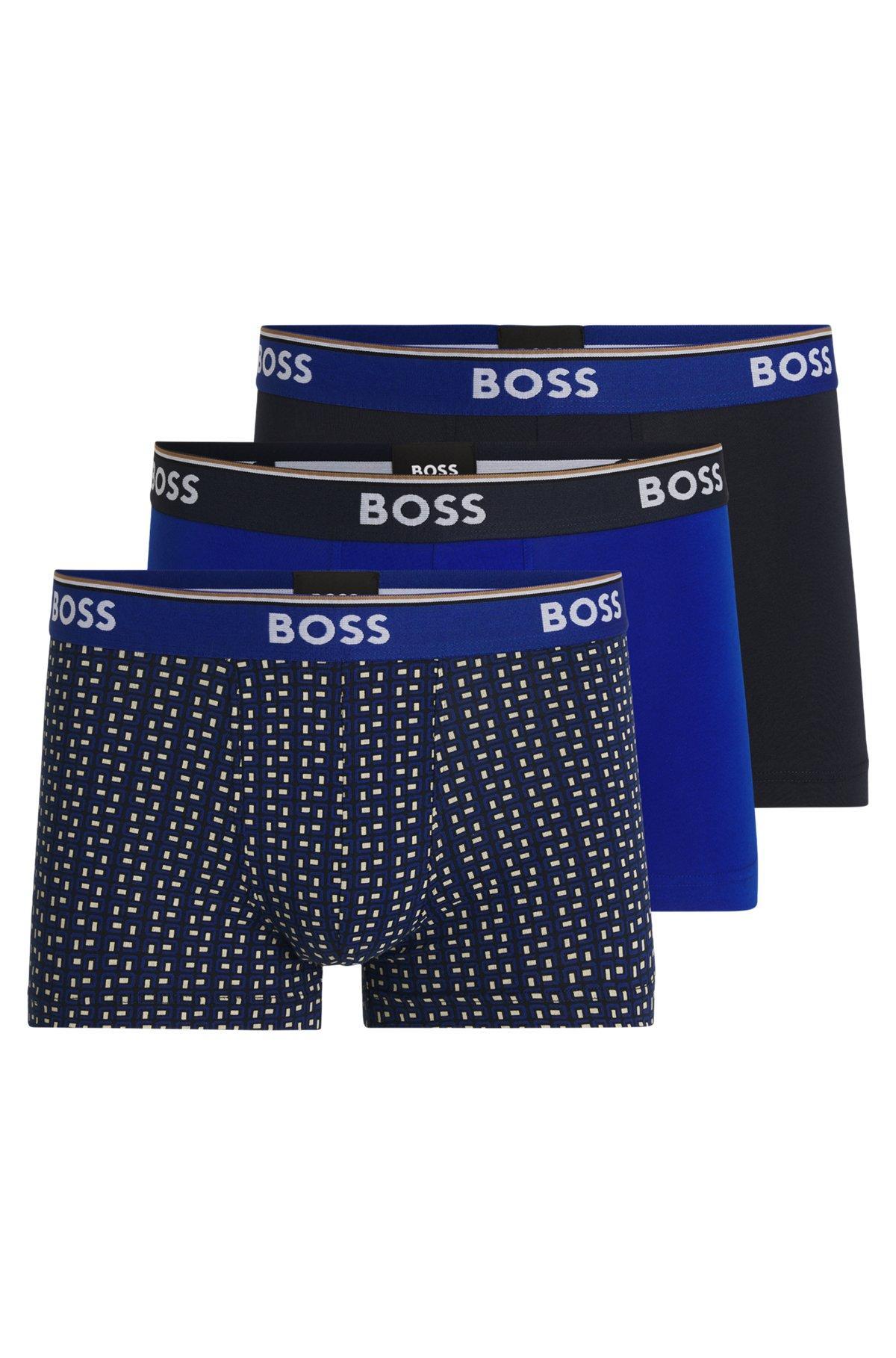 Three-pack of stretch-cotton trunks with logo waistband Product Image