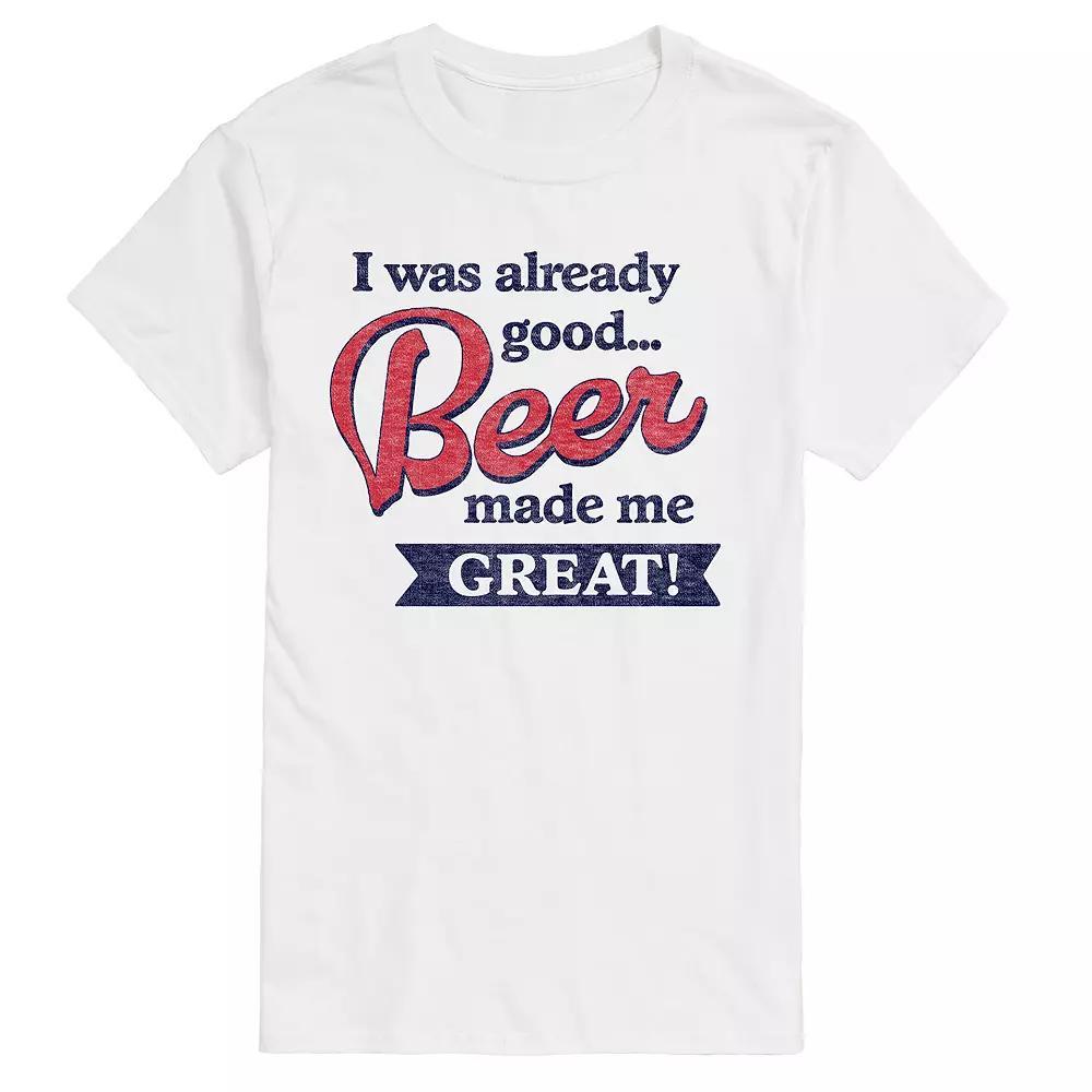 Men's Already Good Beer Made Me Great Graphic Tee, Size: XXL, White Product Image