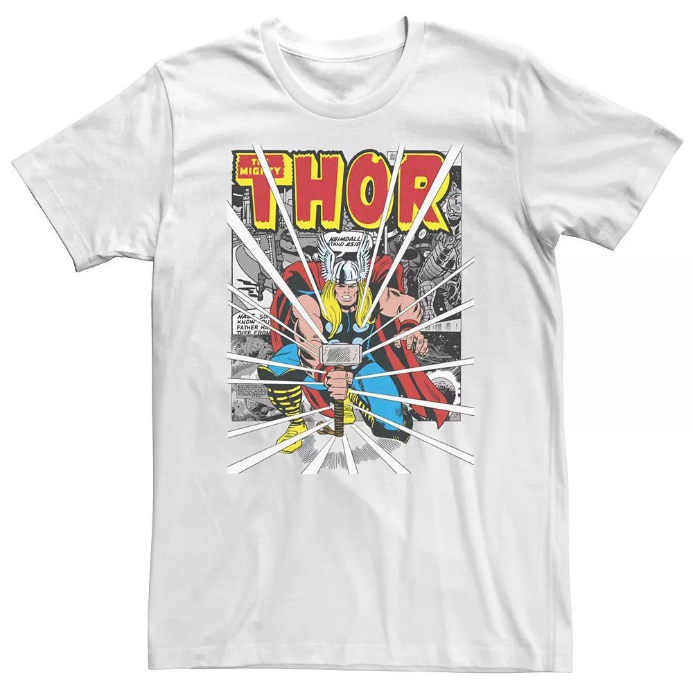 Big & Tall Marvel Mighty Thor Retro Comic Hammer Blast Tee, Men's,  Product Image