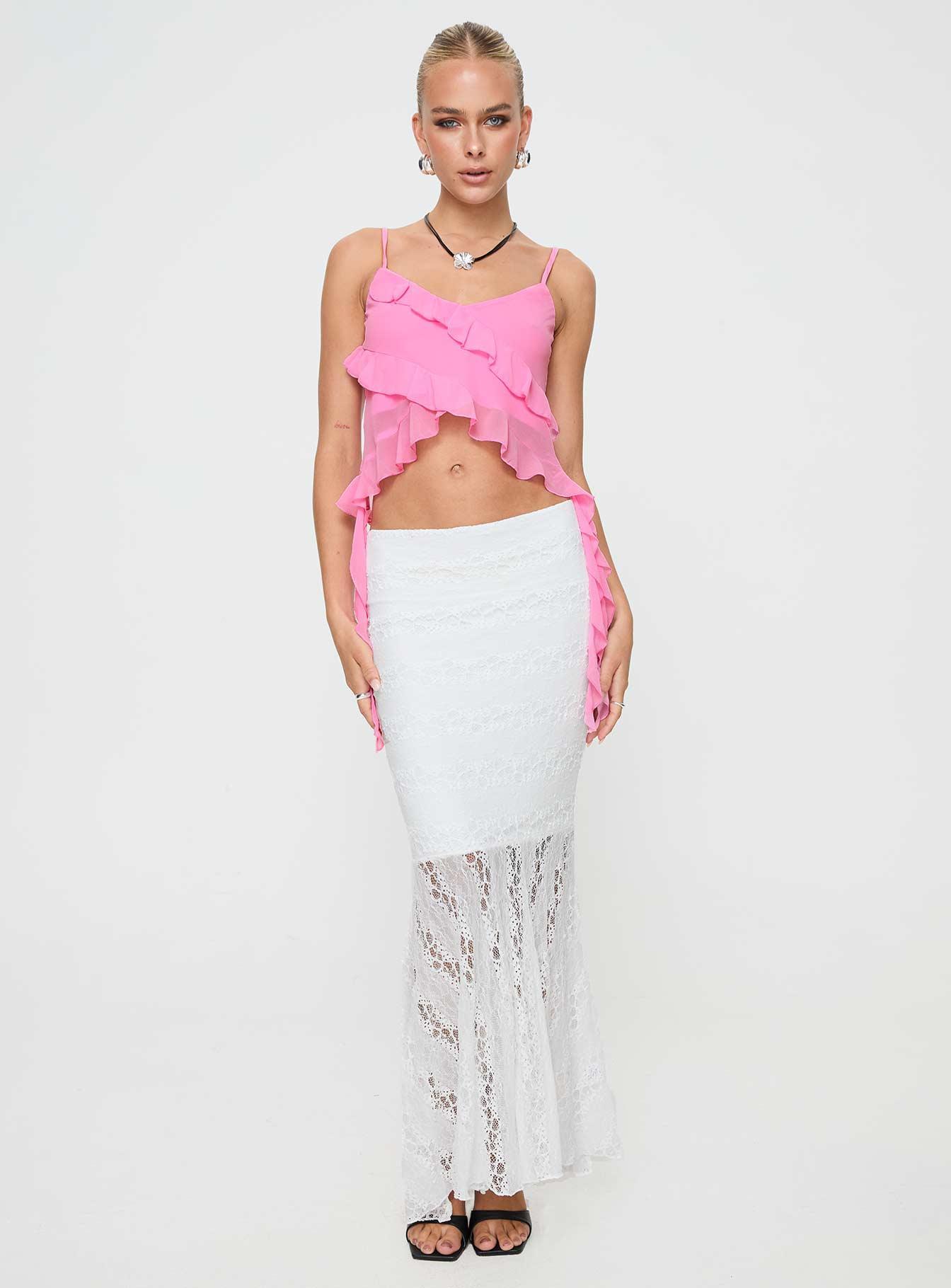 Date Night Maxi Skirt White Product Image