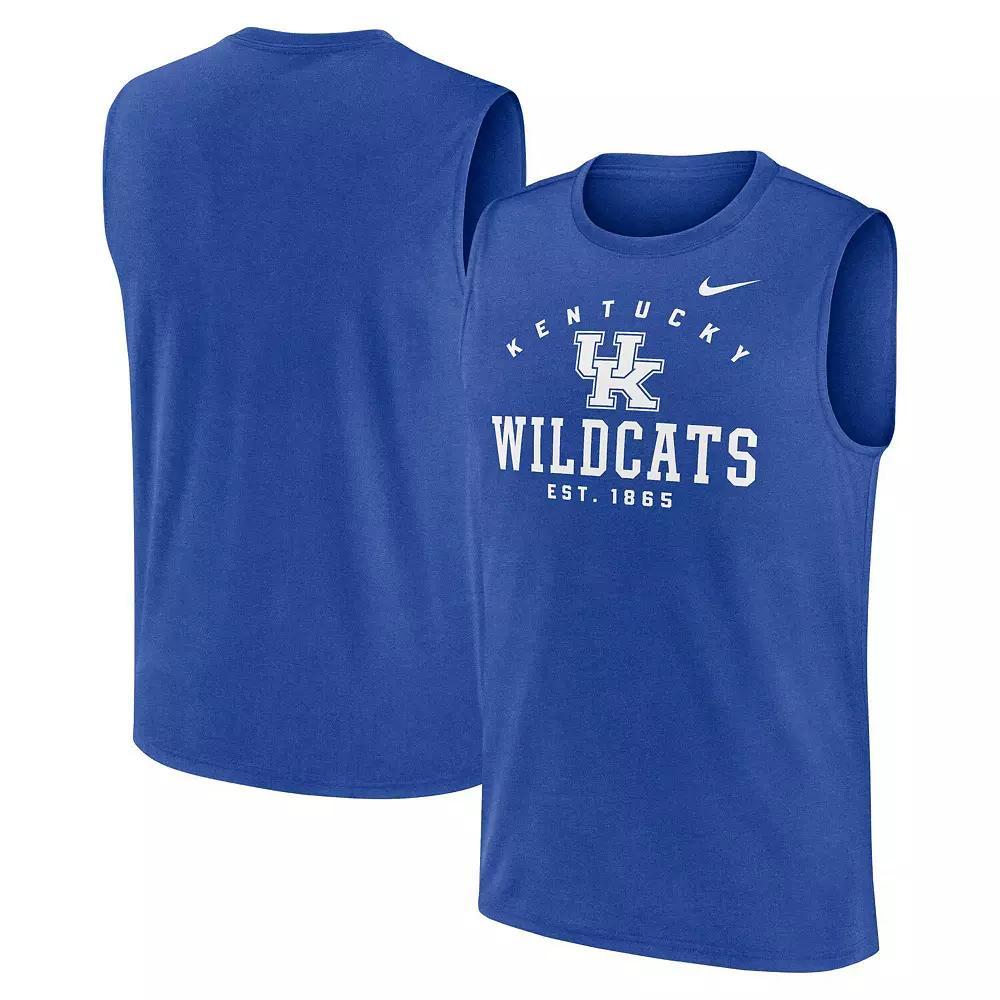 Men's Nike Royal Kentucky Wildcats Primetime Legend Lock Up Performance Muscle Tank Top,  Product Image