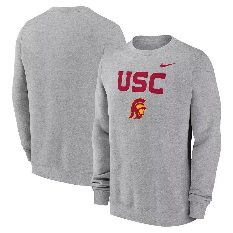 Mens Nike Heather Gray USC Trojans Primetime Primary Stack Pullover Sweatshirt Product Image