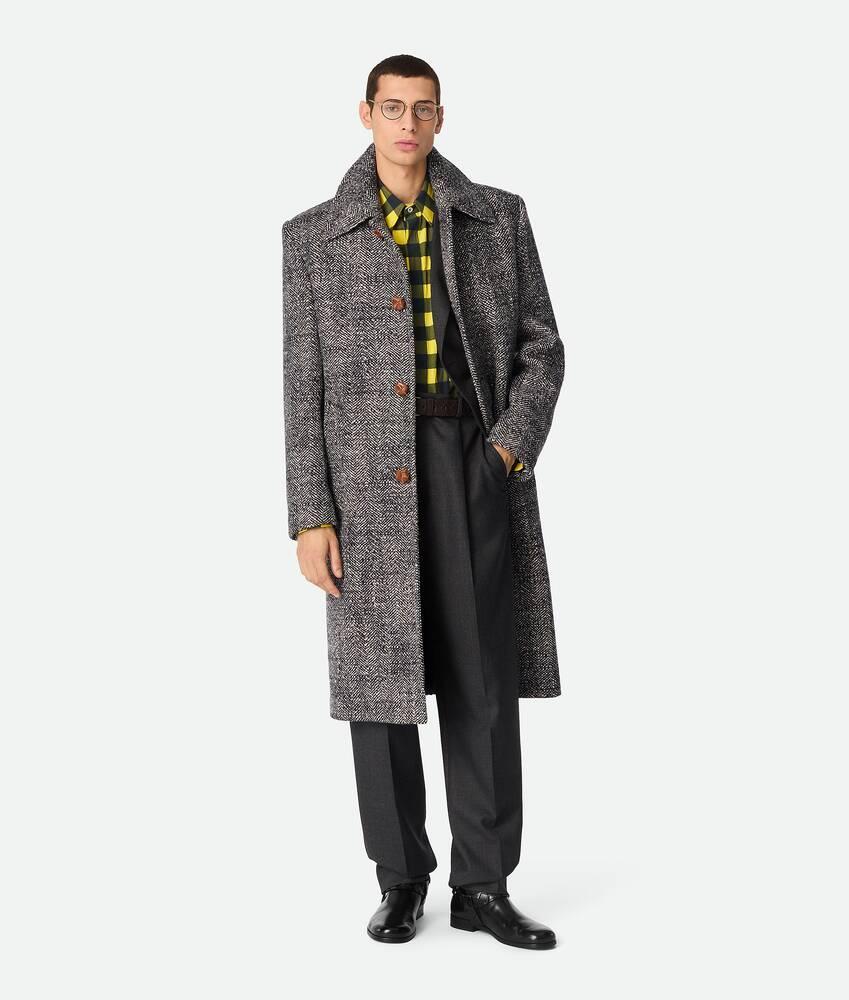 Men's Wool Chevron Coat in Black/chalk/beige Product Image