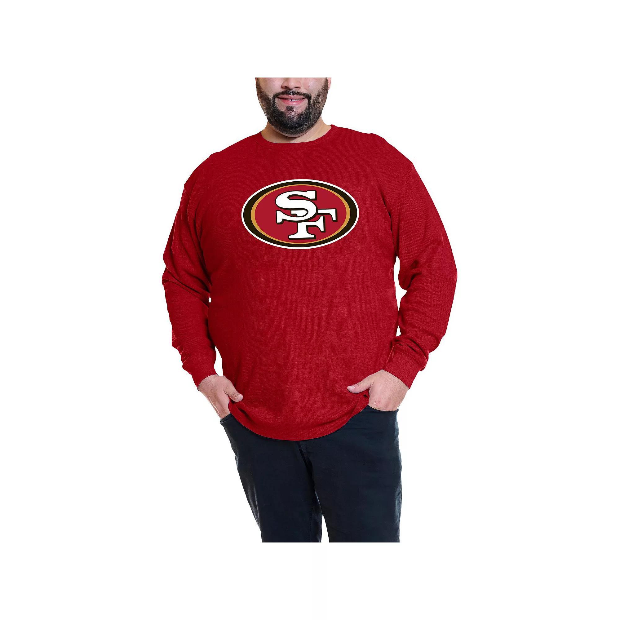 Men's Fanatics Christian McCaffrey Scarlet San Francisco 49ers Big & Tall Thermal Waffle Long Sleeve T-Shirt,  Product Image