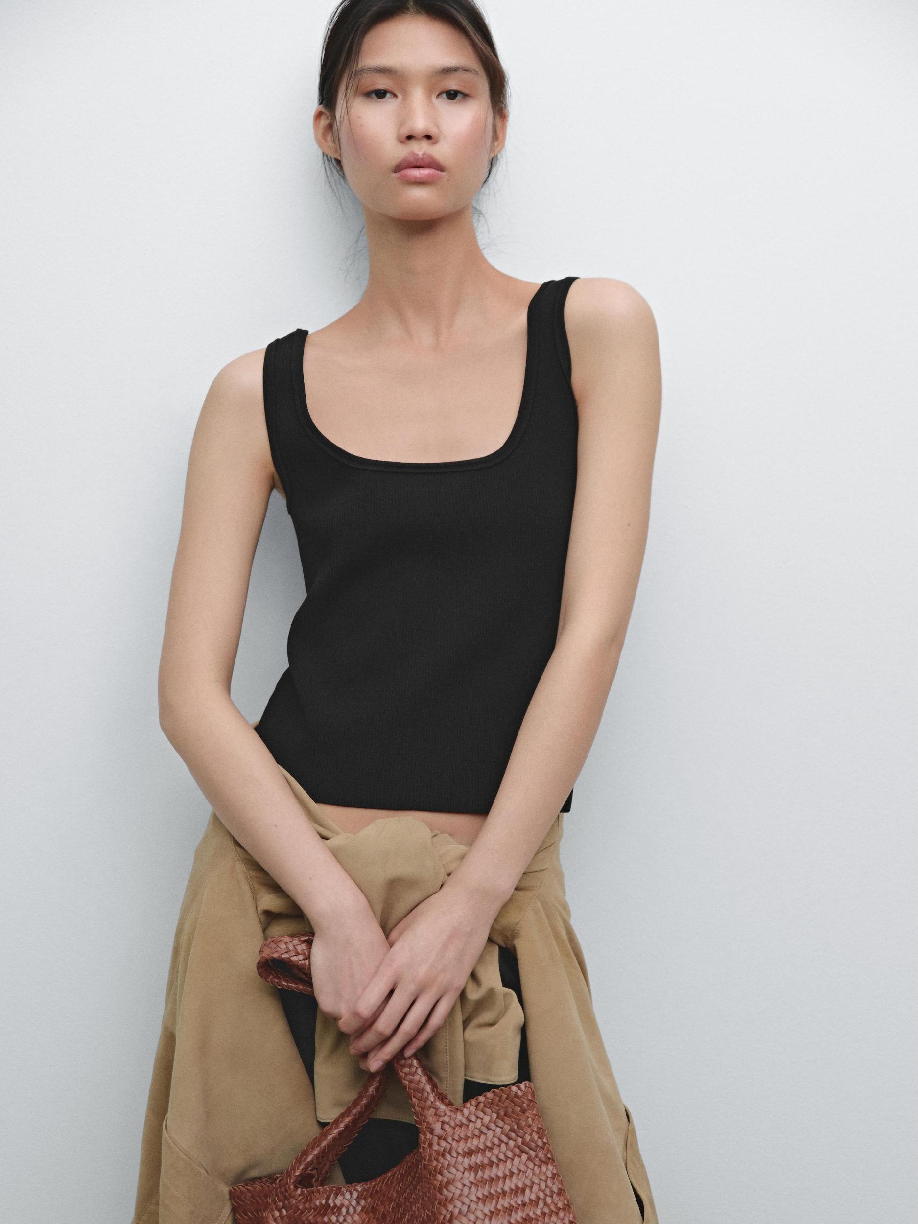 Knit strappy top Product Image