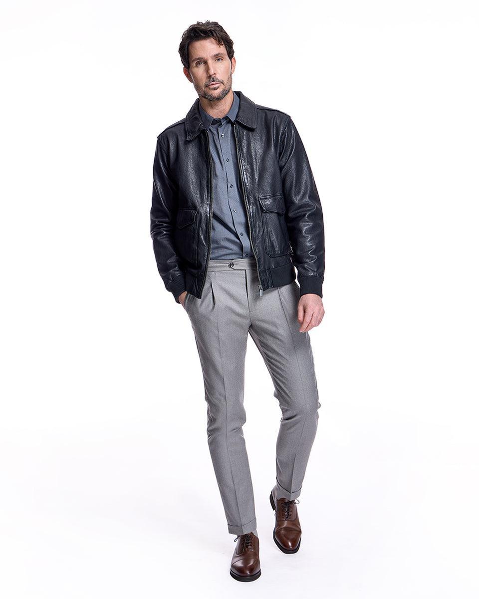 Men's Leather Bomber Product Image