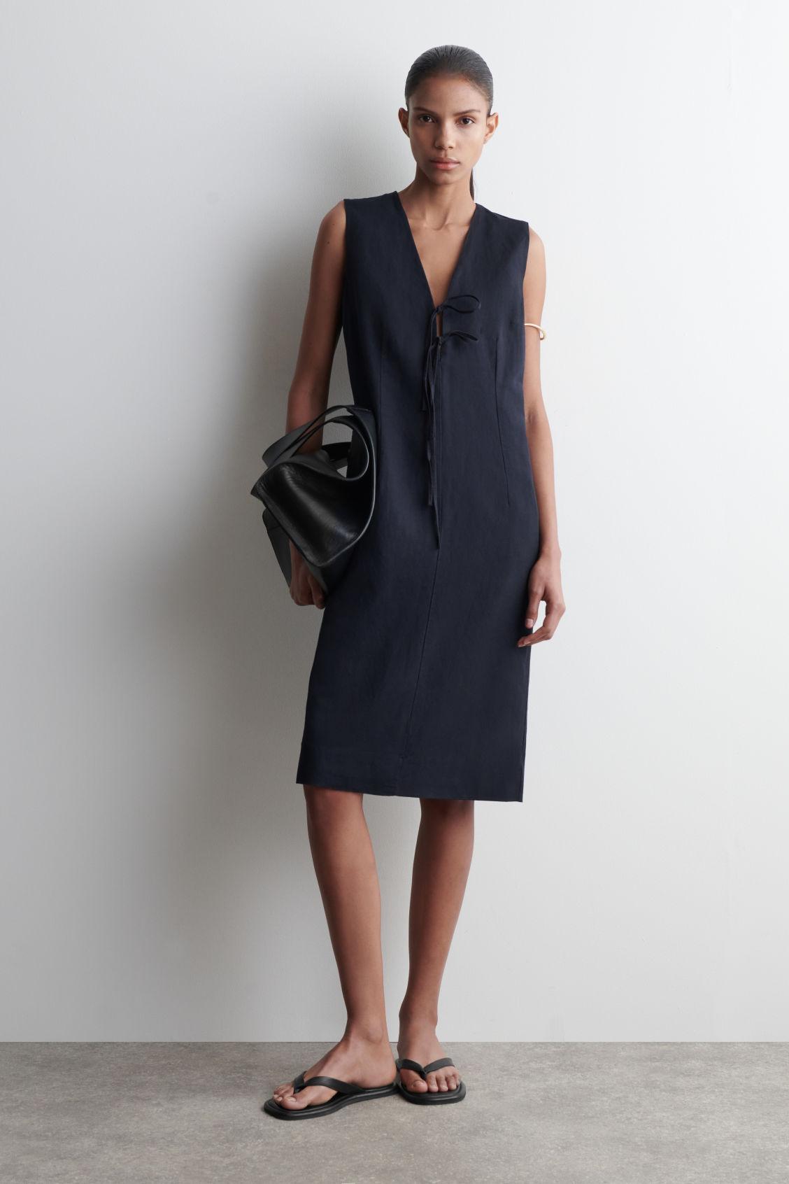 TIE-FRONT MIDI DRESS Product Image