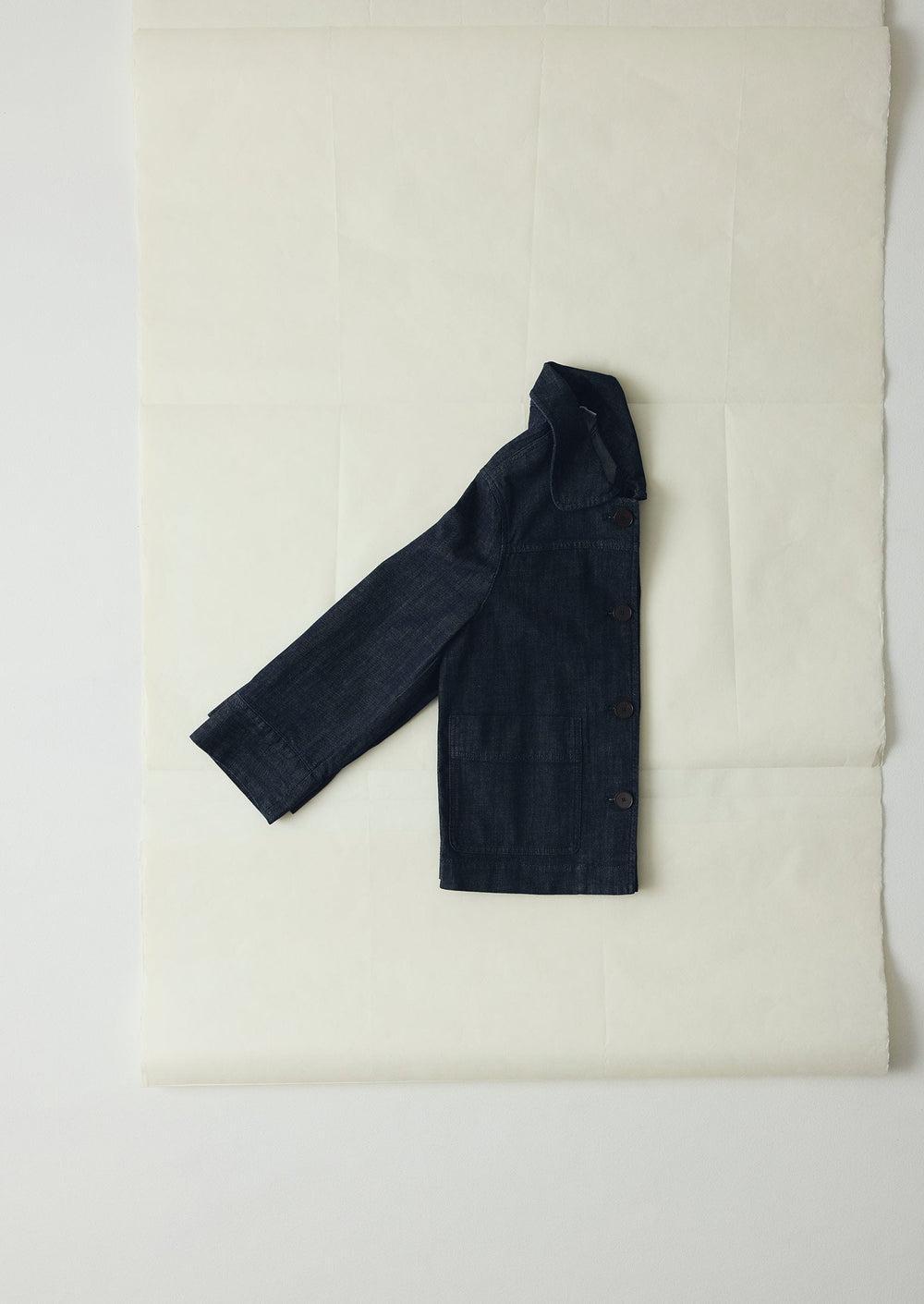 Wide Sleeve Organic Indigo Denim Jacket | Indigo Product Image