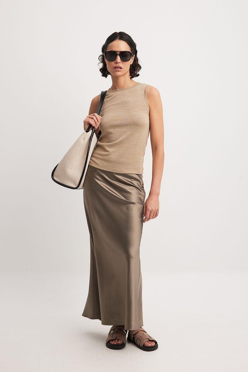 Satin Midi Skirt Product Image