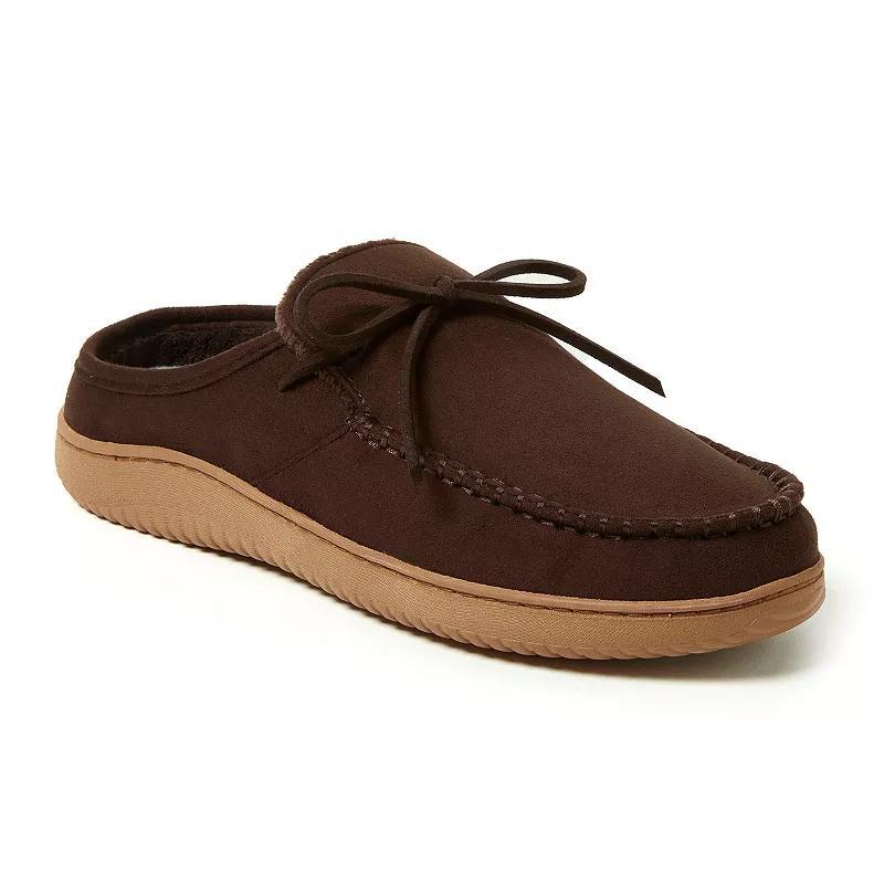 Dearfoams Fowler Mens Moccasin Toe Clog Slippers Brown Product Image