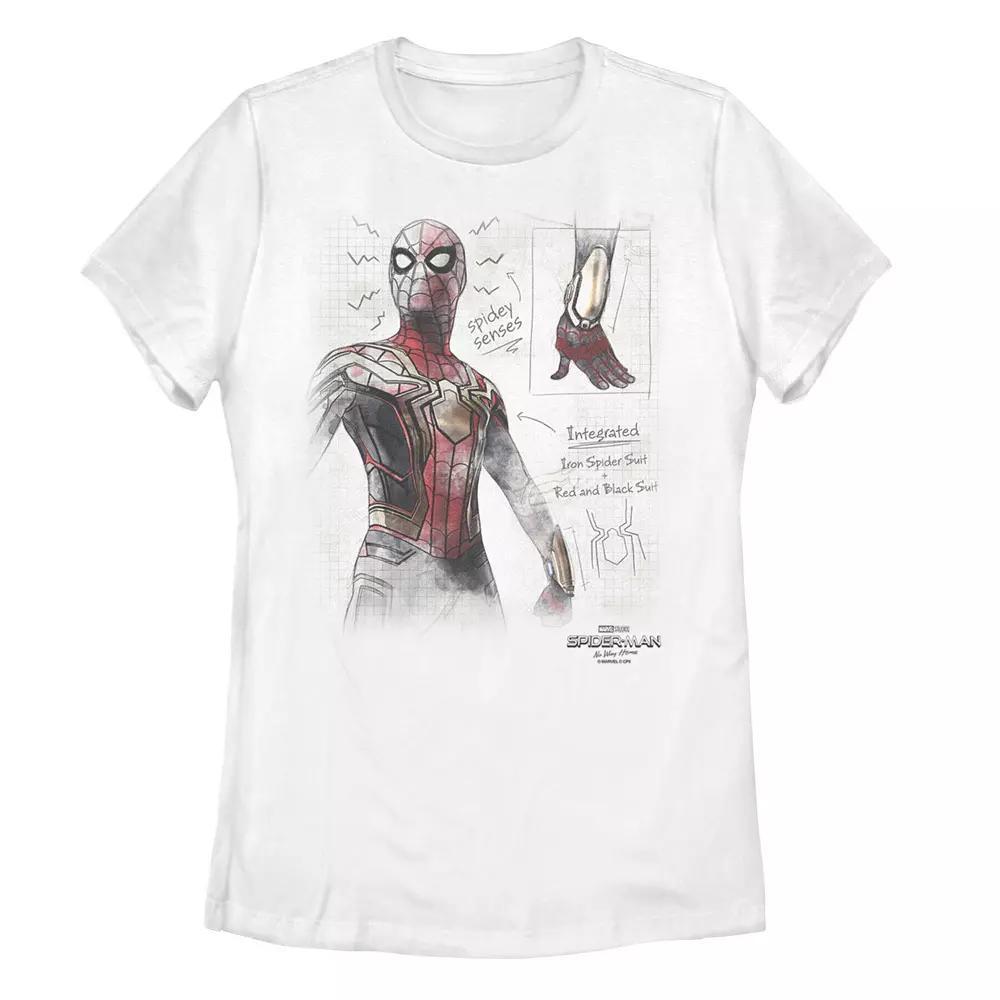 Juniors' Marvel Spider-Man No Way Home Graph Sketch Tee, Girl's,  Product Image
