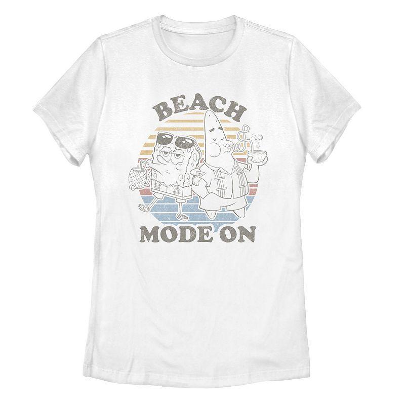 Men's Spongebob Squarepants Beach Mode On Faded Retro Tee,  Product Image