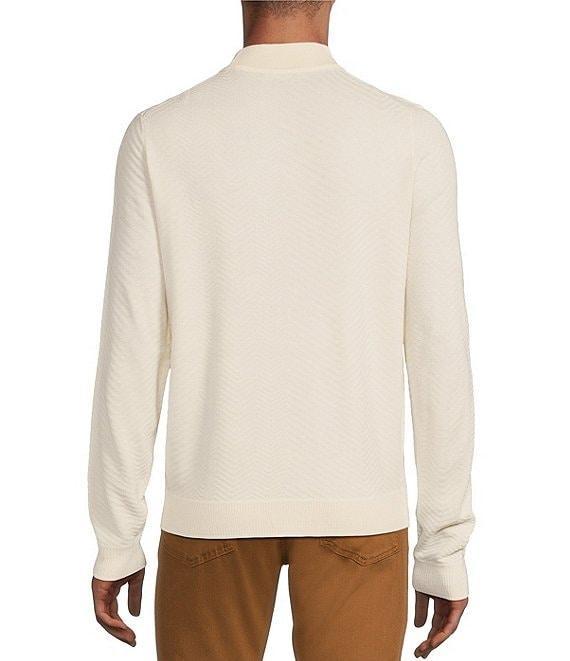 Murano Solid Performance Textured Pattern Long Sleeve Mock Neck Sweater Product Image