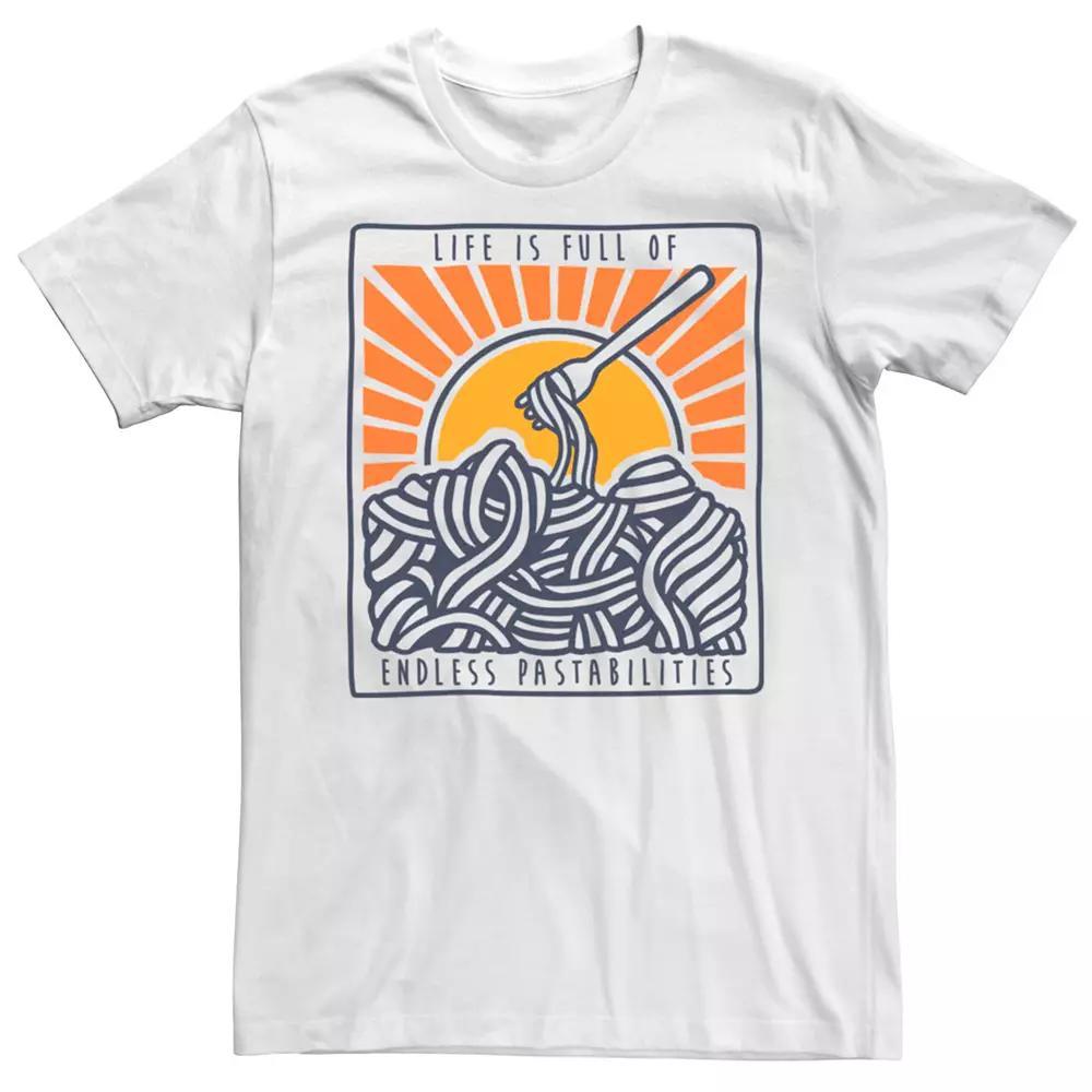 Men's Life Is Full Of Endless Pastabilities Tee, Size: 3XL, White Product Image