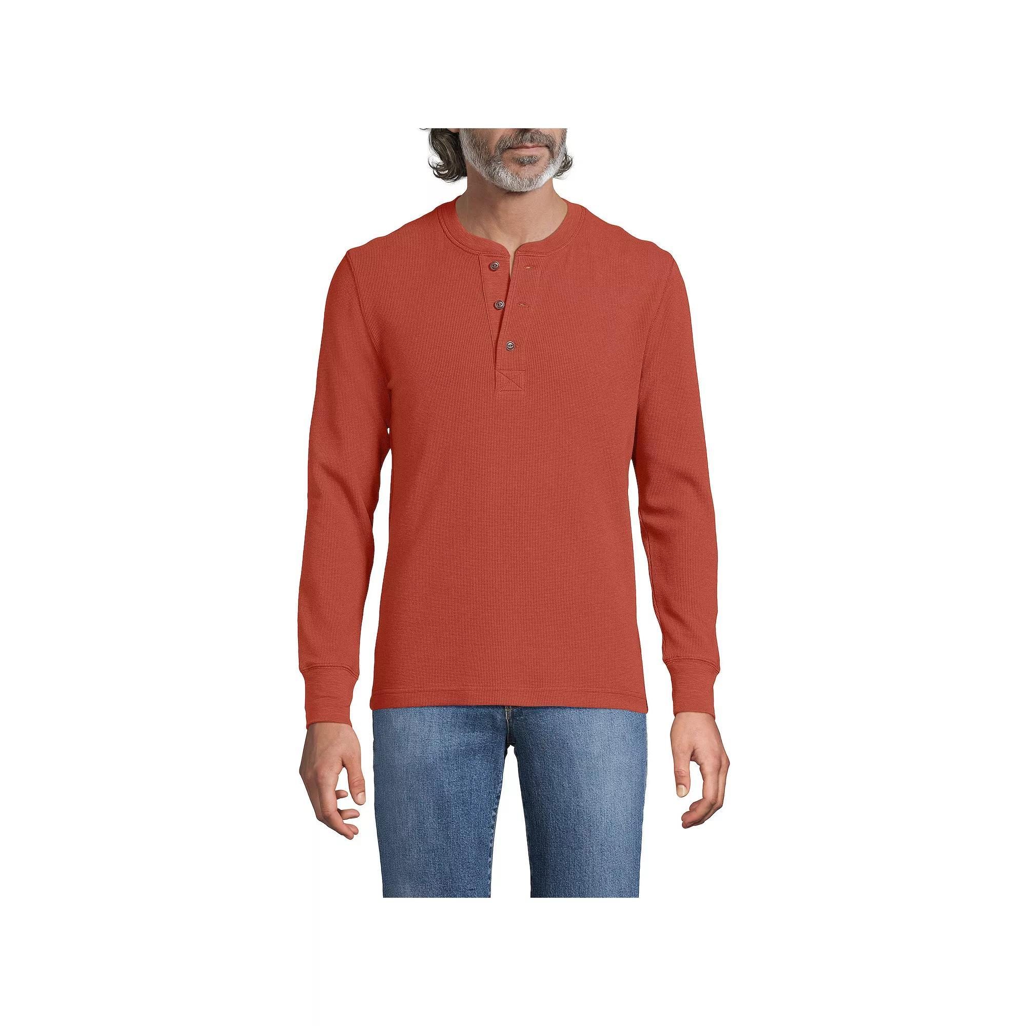 Men's Lands' End Comfort-First Regular-Fit Thermal Waffle Henley,  Product Image