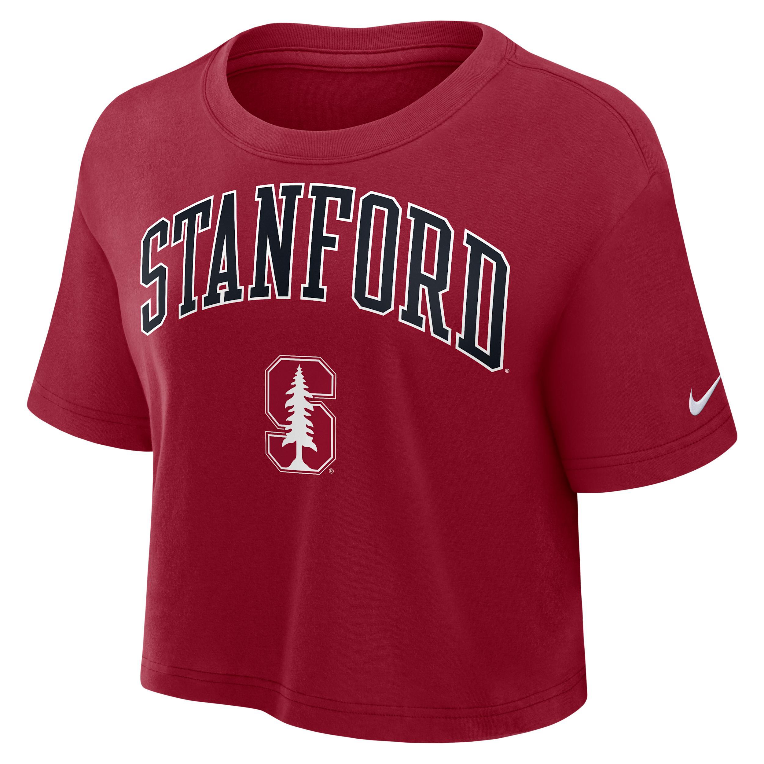 Stanford Athletic Prep Arch Nike Womens Dri-FIT College Cropped T-Shirt | 01D469WSDN-X0L Product Image