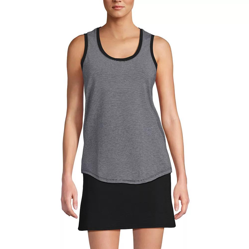 Women's Lands' End Sleeveless Tunic Curved Hem Tank Top,  Product Image