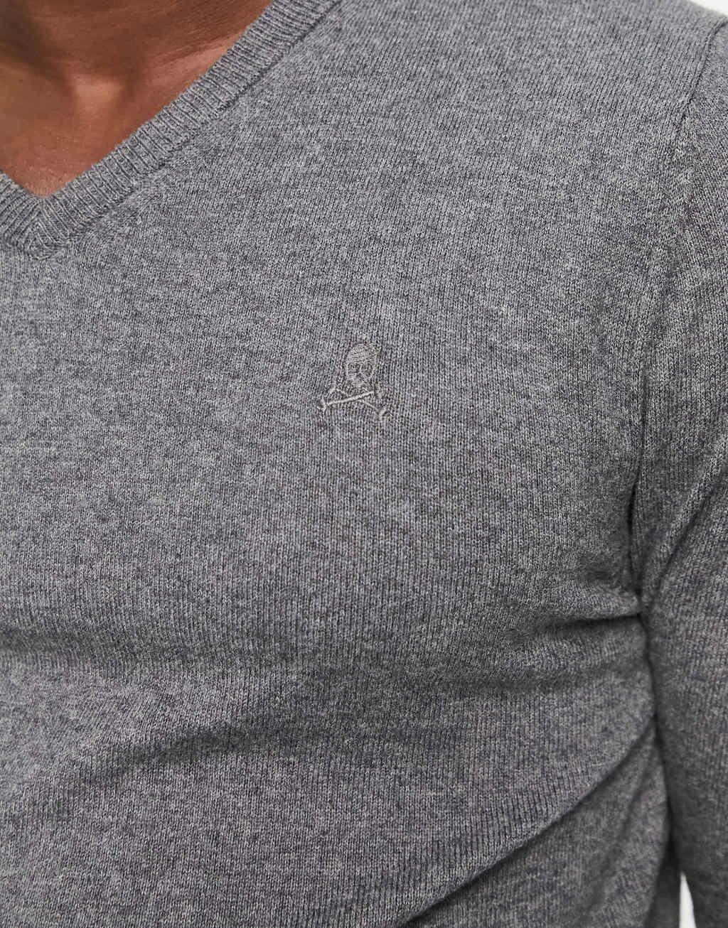 Scalpers v neck sweater in gray Product Image