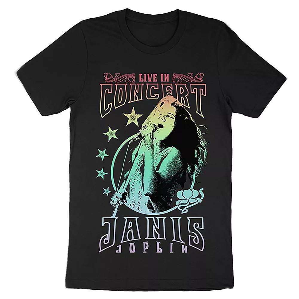 Men's Rainbow Janis Joplin Tee, Size: Small, Black Product Image