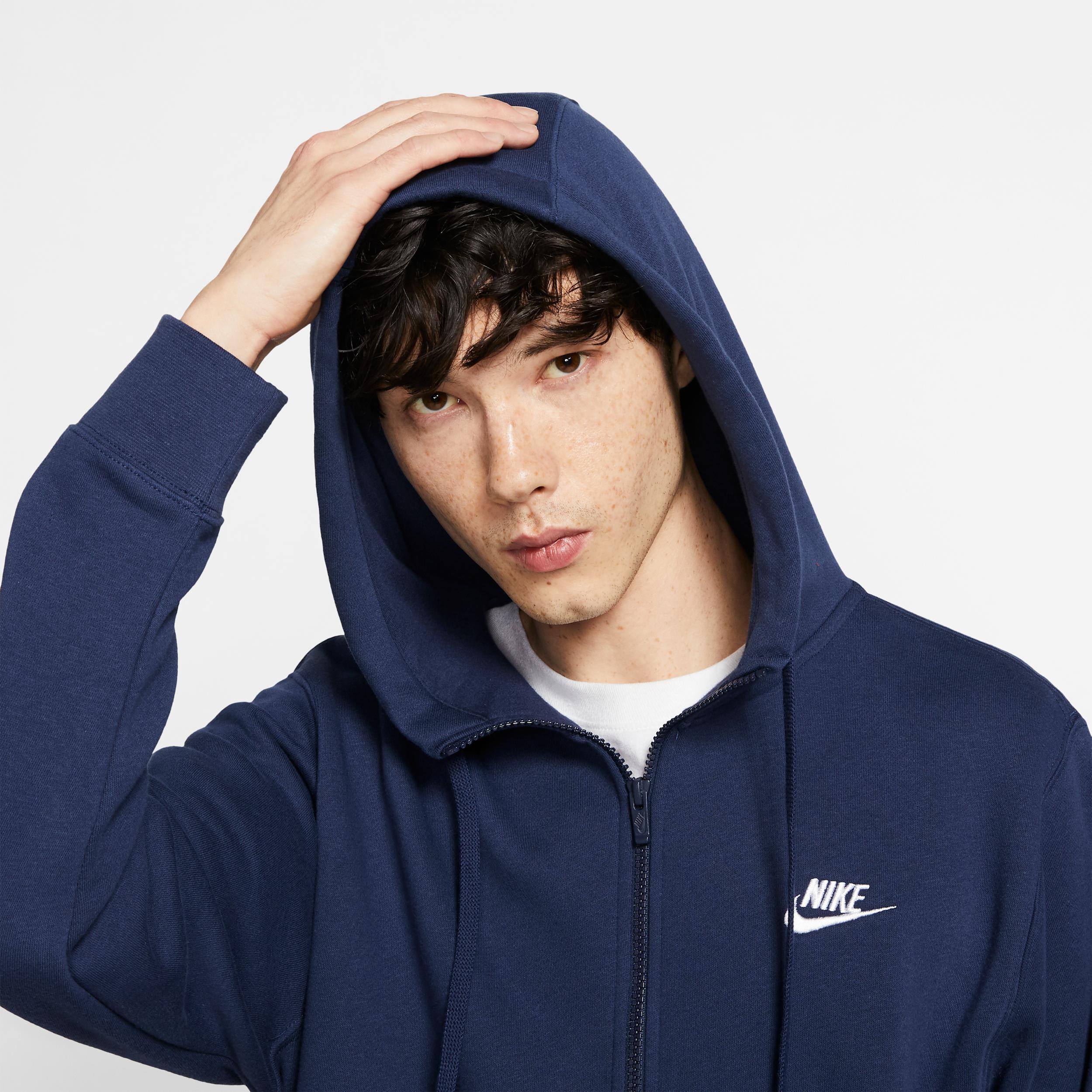 Mens Nike Sportswear Club Fleece Full-Zip Hoodie | BV2645-010 Product Image