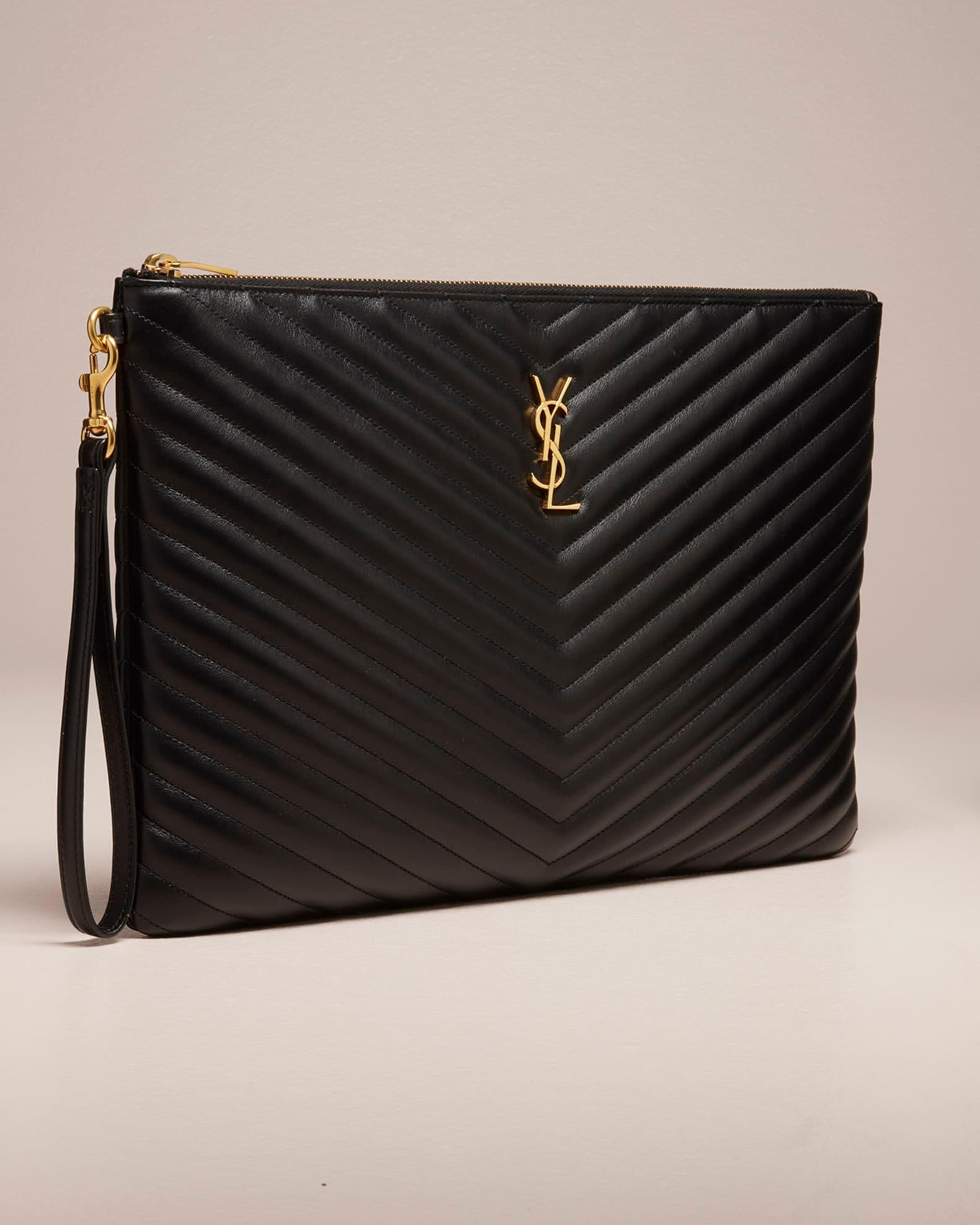YSL Monogram Large Pouch in Smooth Leather Product Image