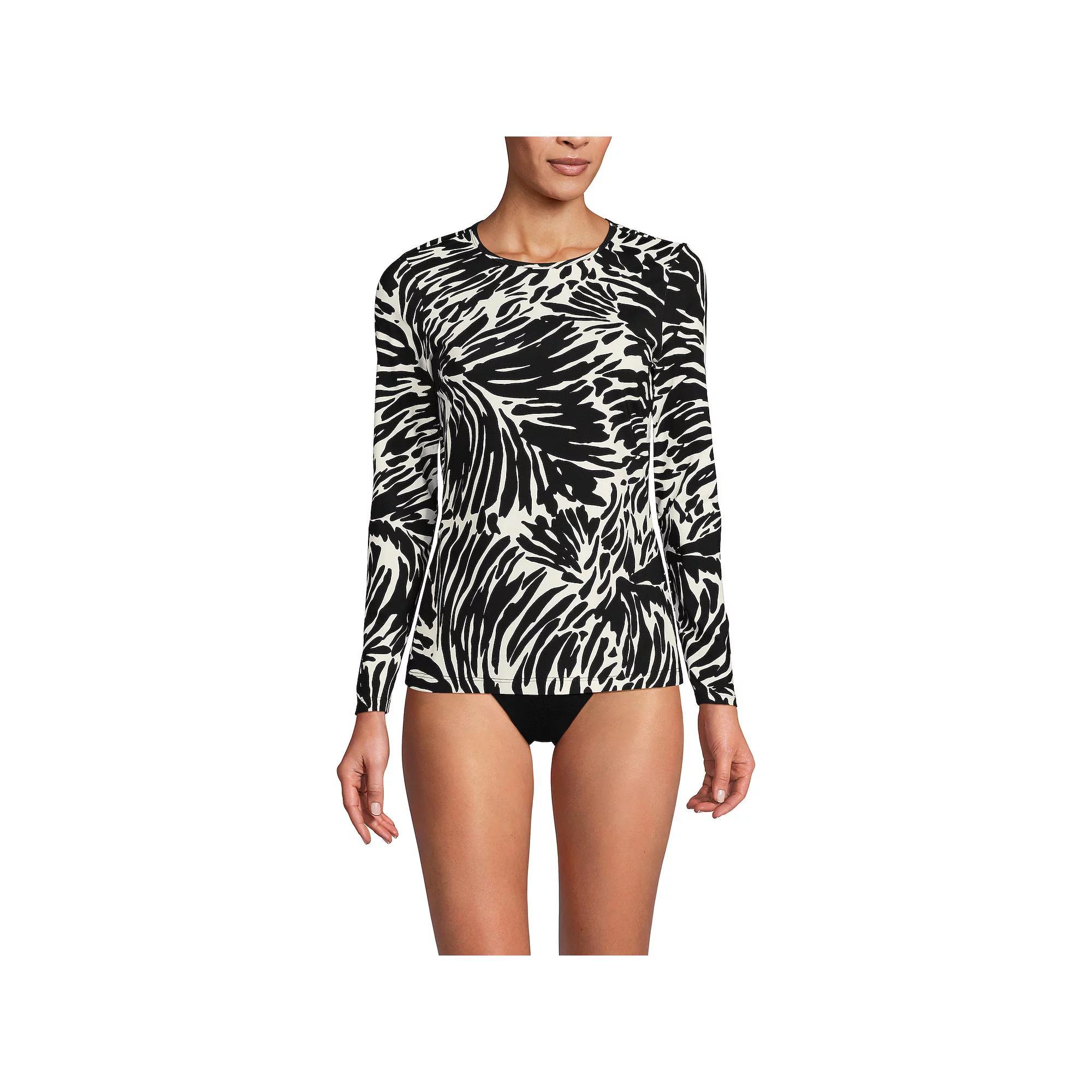 Women's Lands' End UPF 50 Long Sleeve Rash Guard,  Product Image