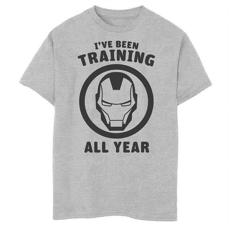 Boys 8-20 Marvel Avengers Iron Man Ive Been Training All Year Logo Graphic Tee, Boys Athletic Grey Product Image