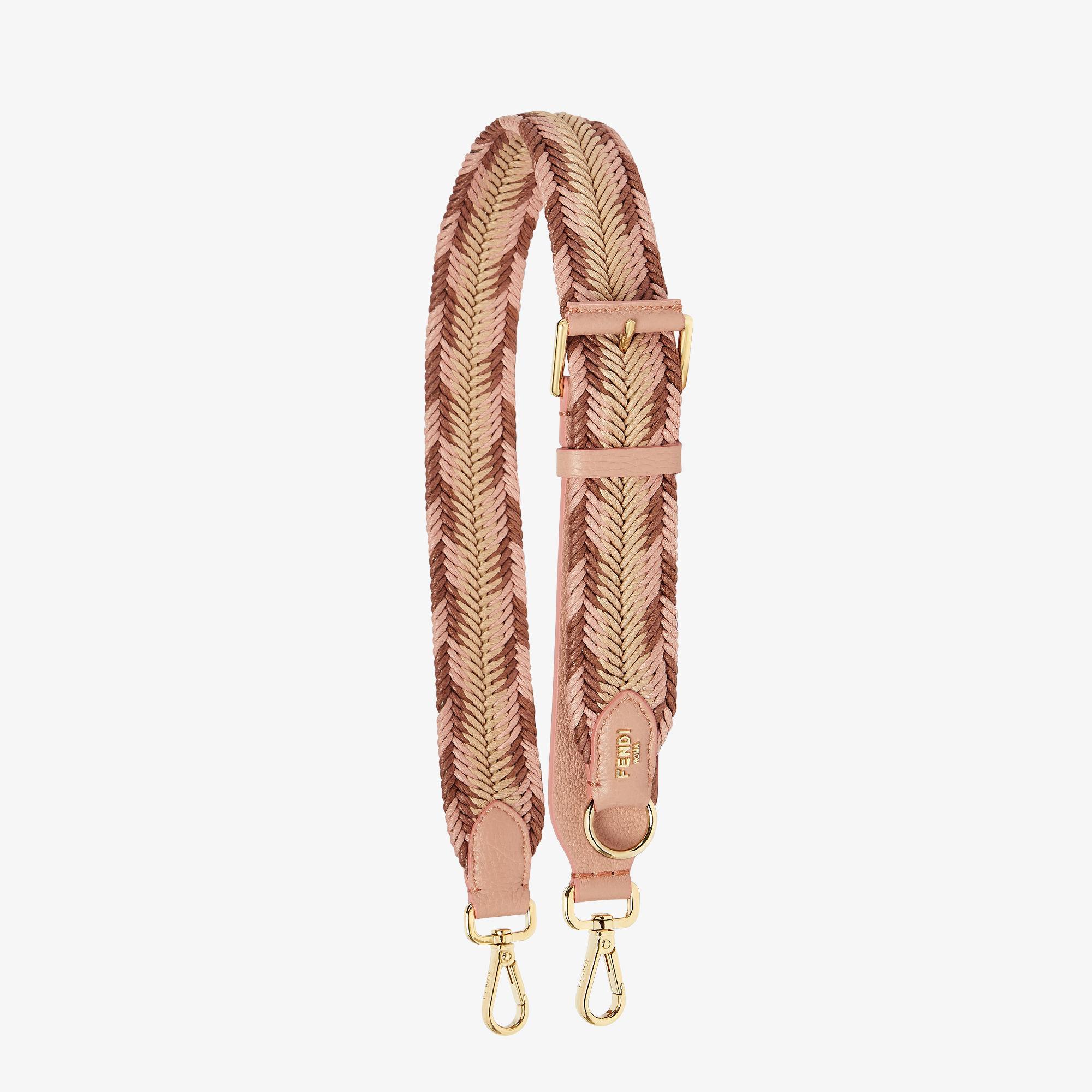 Strap YouMulticolored waxed yarn and leather shoulder strap Product Image