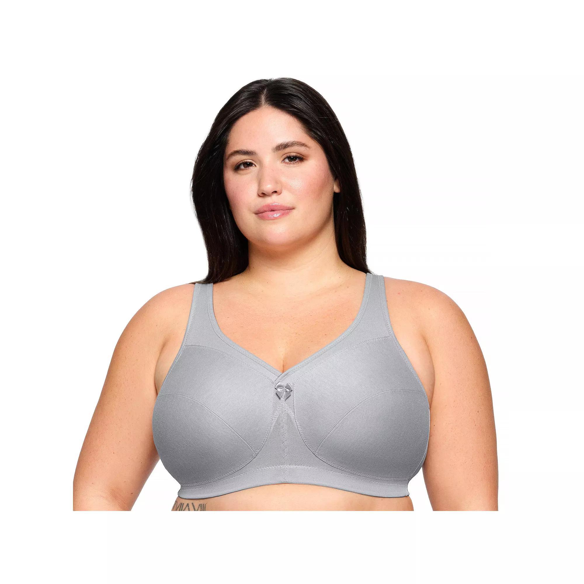 Plus Size Glamorise Full-Figure MagicLift Active Wire-free Support Bra 1005, Women's, Size: 42 J, Gray Product Image