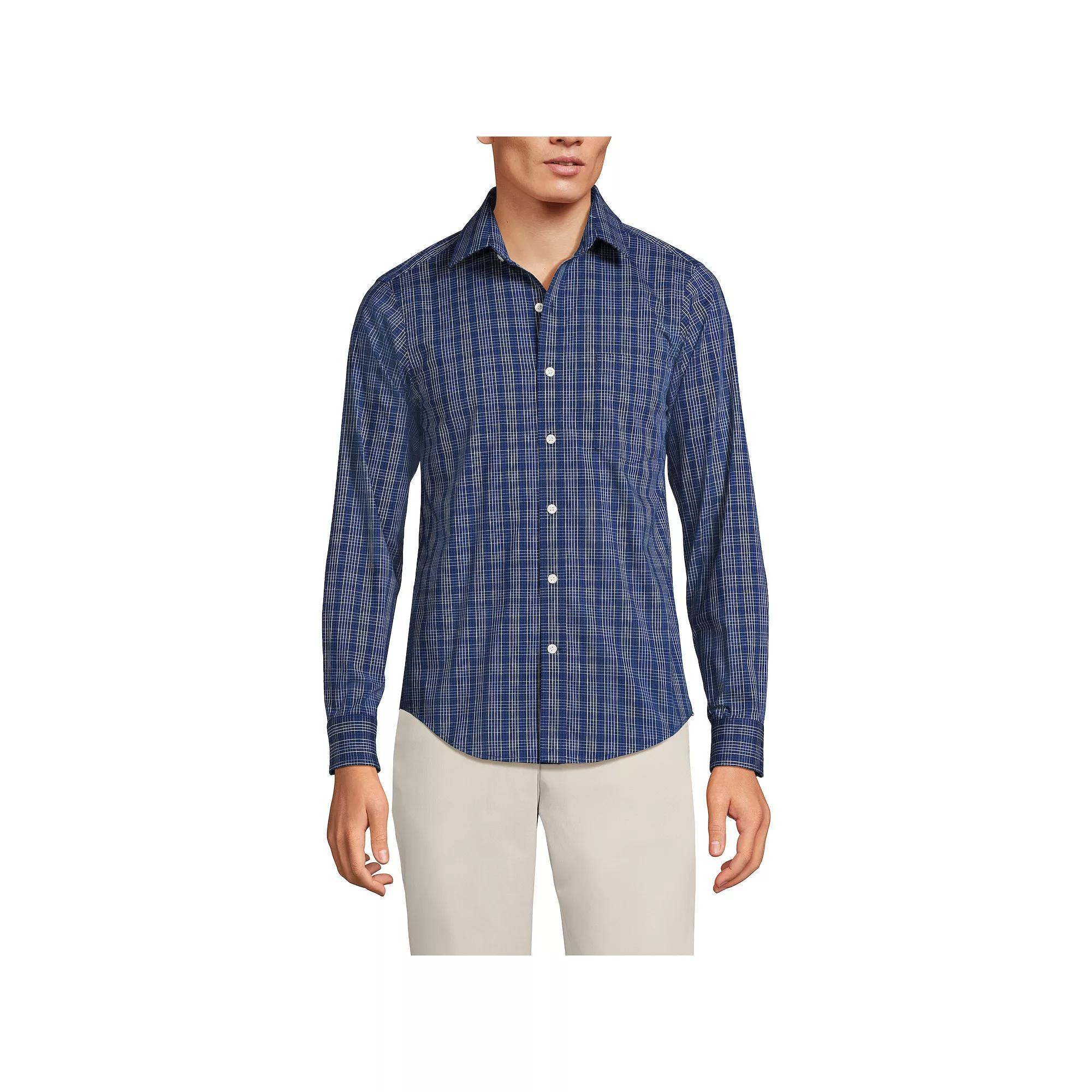 Men's Lands' End Traditional Fit Travel Button-Down Shirt,  Product Image