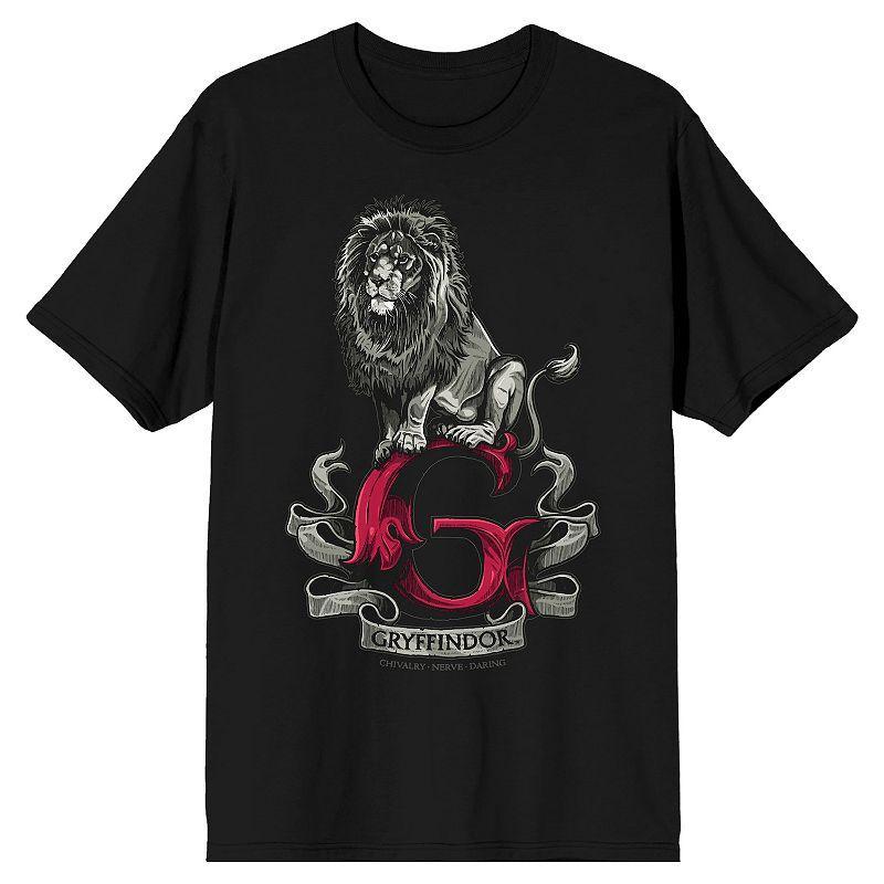 Men's Harry Potter Gryffindor Lion Tee, Size: XXL, Black Product Image