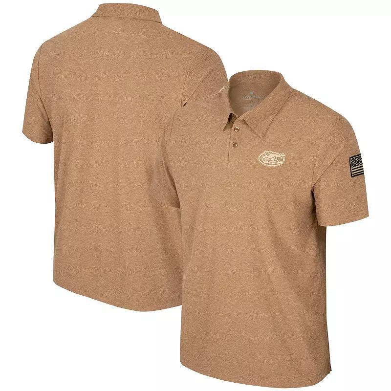 Mens Colosseum Khaki Florida Gators OHT Military Appreciation Cloud Jersey Desert Polo Product Image