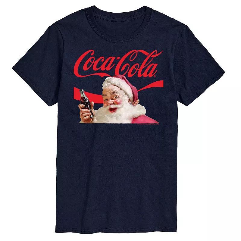 Big & Tall Coca-Cola Santa Logo Graphic Tee, Men's, Size: 3XL Tall, White Product Image