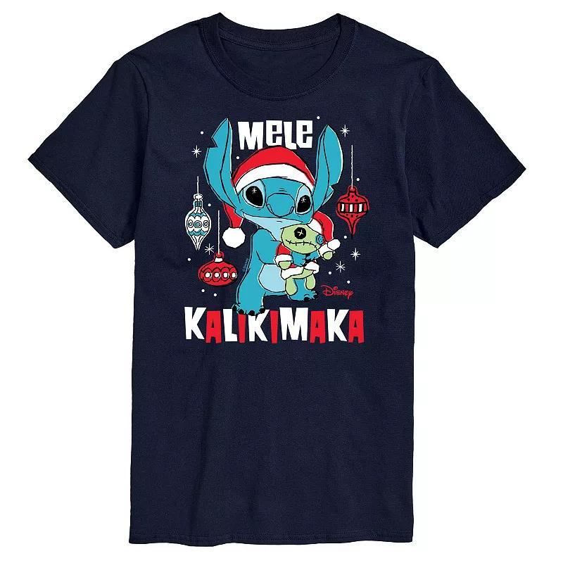 Disney's Lilo & Stitch Big & Tall Mele Kalikimaka Graphic Tee, Men's, Size: 3XL Tall, Blue Product Image