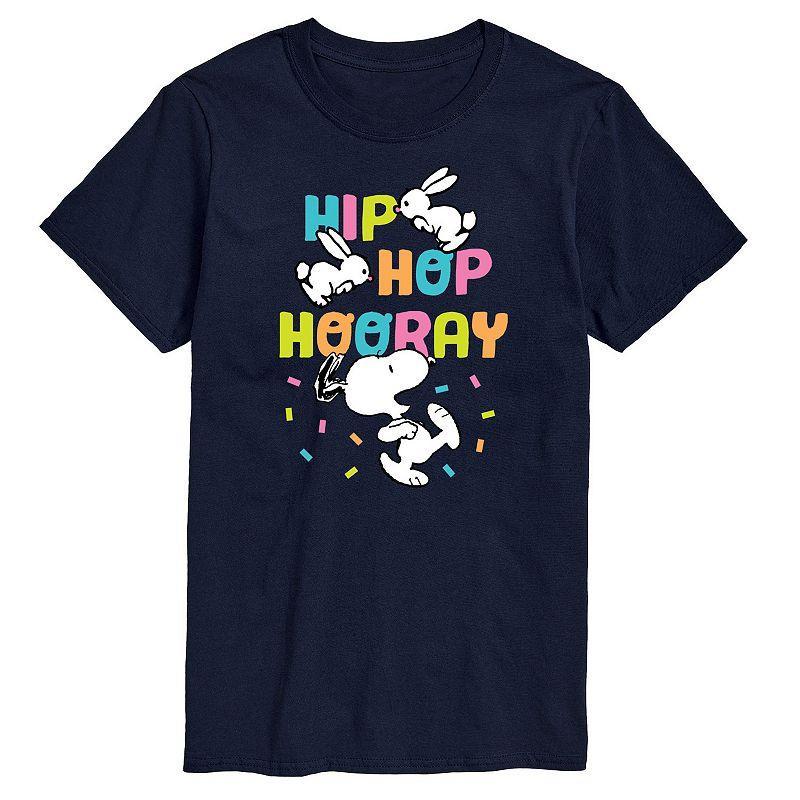 Mens Peanuts Easter Hip Hop Hooray Graphic Tee Grey Blue Product Image