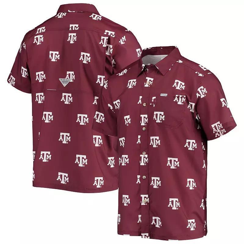 Mens Columbia Maroon Texas A&M Aggies Super Slack Tide Omni-Shade Button-Up Shirt Product Image