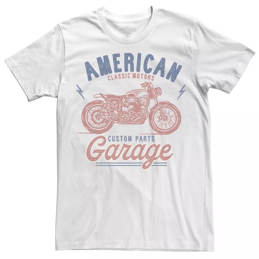 Men's American Custom Parts Garage Classic Motorcycle Tee, Boy's, Size: XL, White Product Image