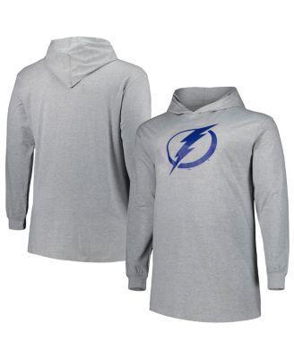 Mens Heather Gray Tampa Bay Lightning Big & Tall Pullover Hoodie Product Image