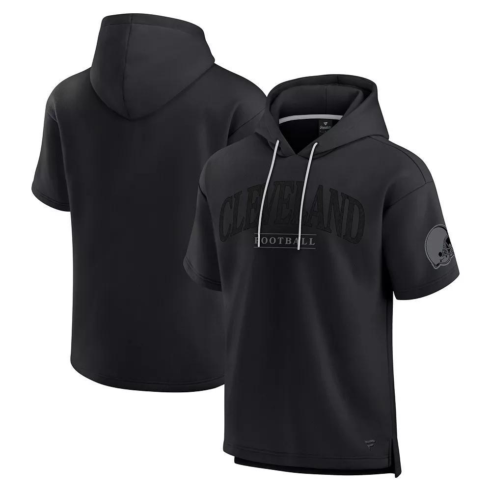 Unisex Fanatics Black Carolina Panthers Elements Ready Short Sleeve Pullover Hoodie, Adult Unisex,  Product Image