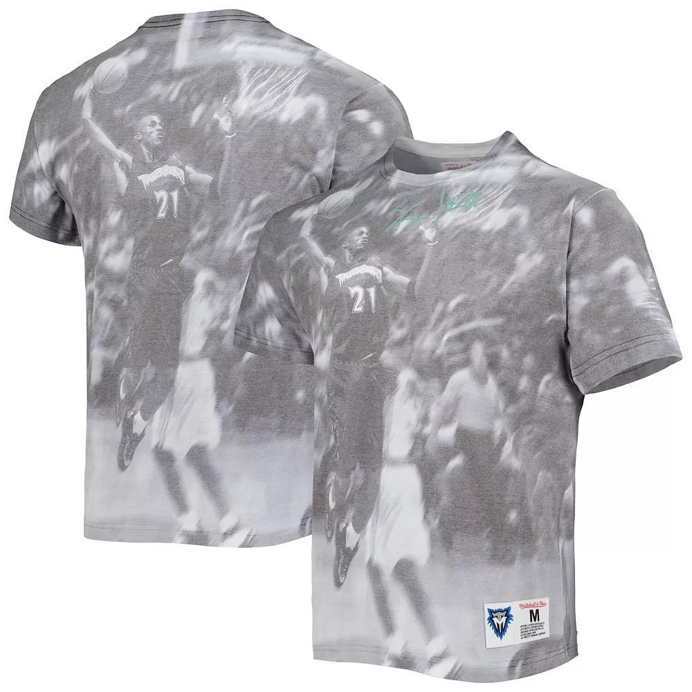 Men's Mitchell & Ness Kevin Garnett Gray Minnesota Timberwolves Above The Rim Sublimated T-Shirt,  Product Image