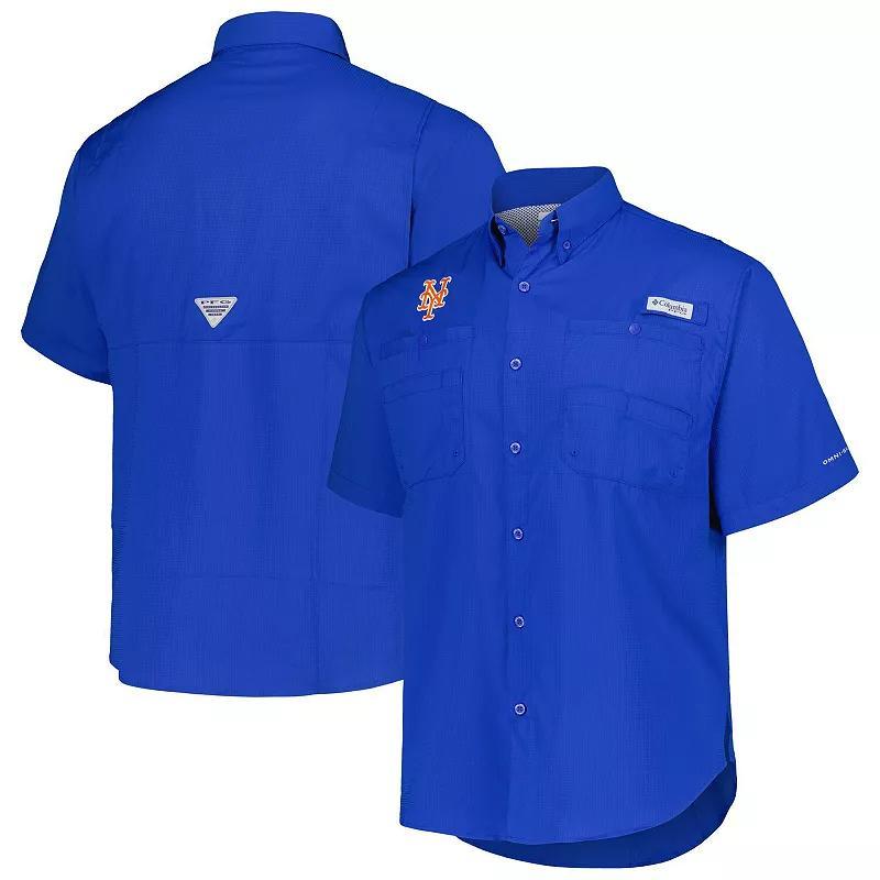 Men's Columbia Royal New York Mets Tamiami Omni-Shade Button-Down Shirt, Size: Large, Blue Product Image