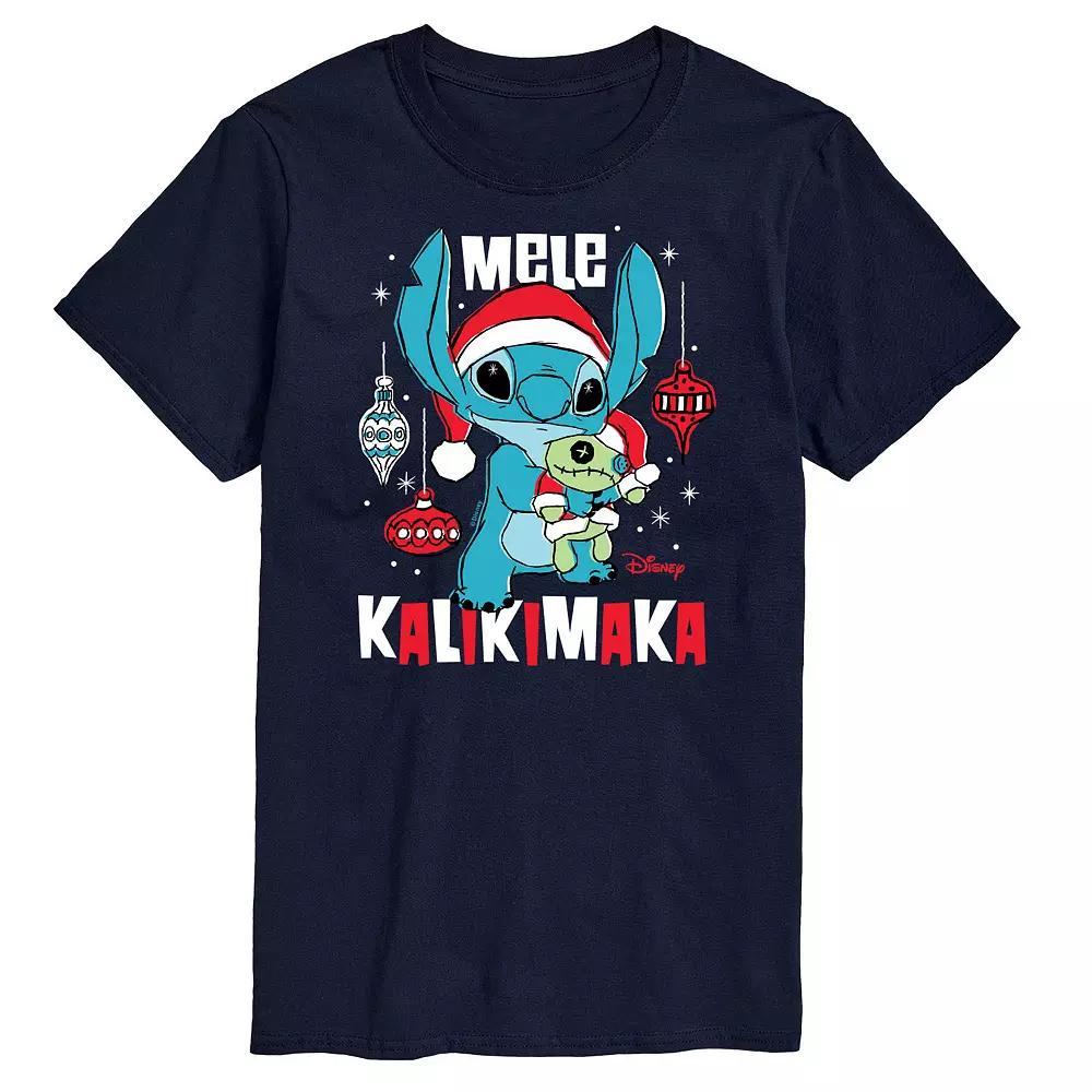 Disney's Lilo & Stitch Big & Tall Mele Kalikimaka Graphic Tee, Men's, Size: 3XL Tall, Blue Product Image