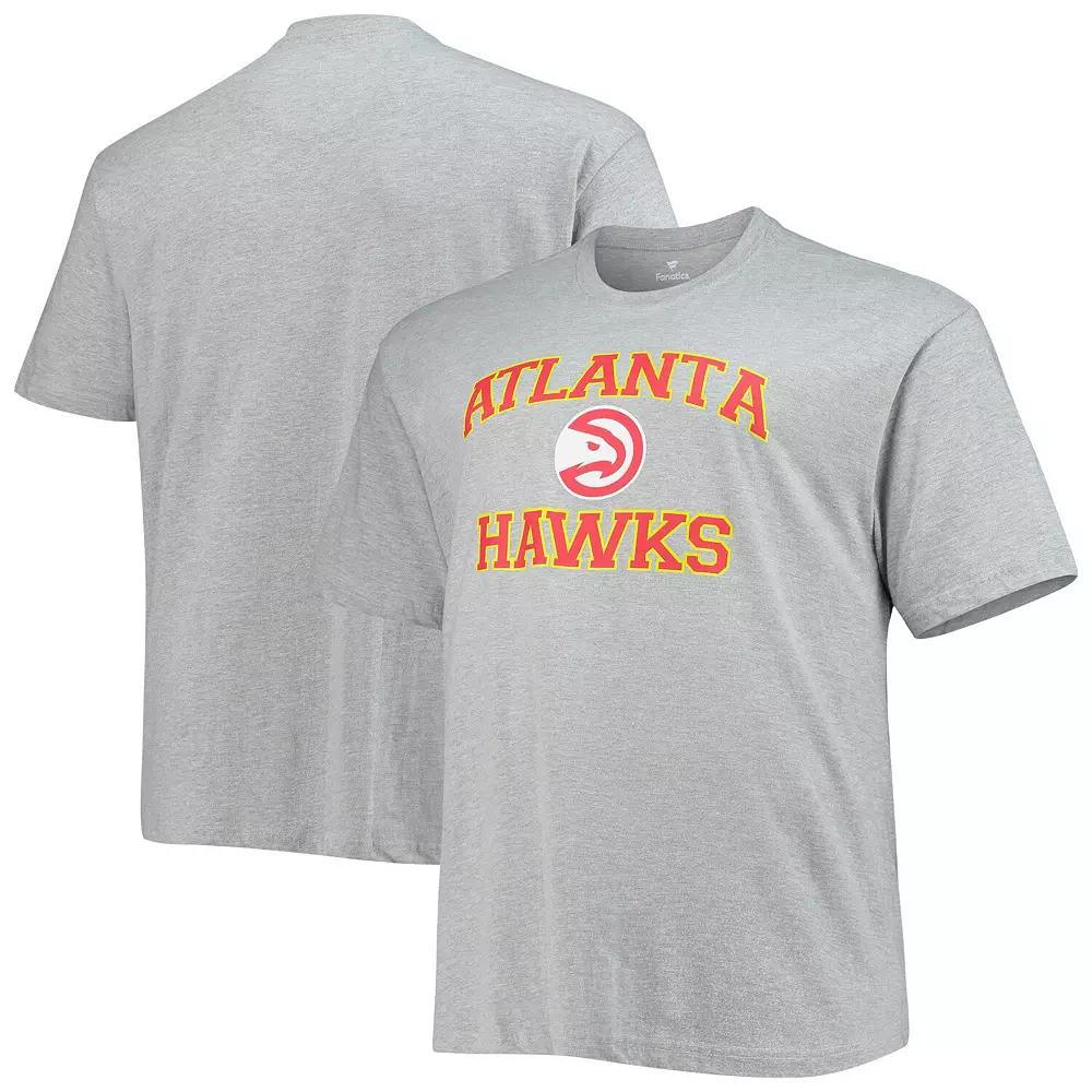 Men's Heathered Gray Atlanta Hawks Big & Tall Heart & Soul T-Shirt, Size: XLT, Grey Product Image