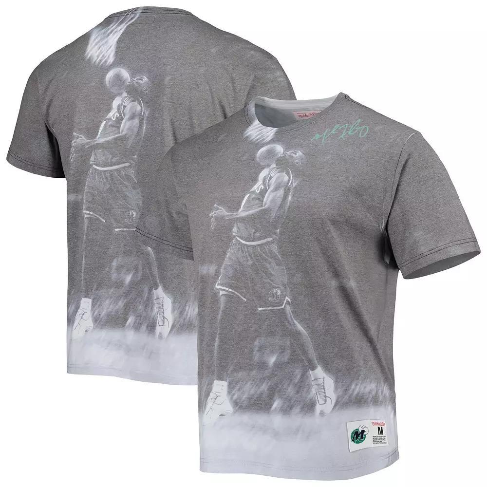 Men's Mitchell & Ness Michael Finley Heather Gray Dallas Mavericks Above The Rim T-Shirt,  Product Image