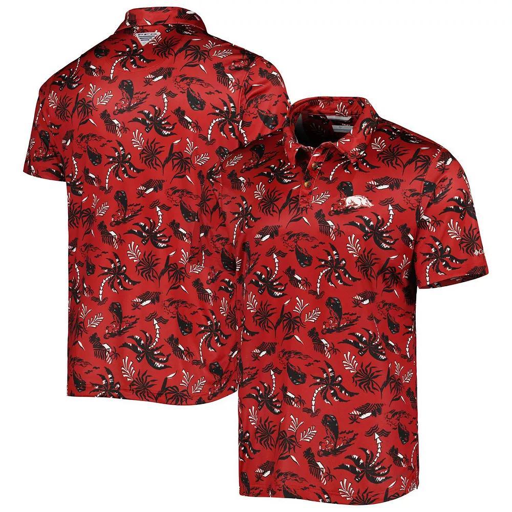 Men's Columbia Cardinal Arkansas Razorbacks Super Terminal Tackle Omni-Shade Polo,  Product Image