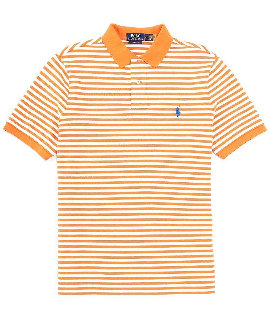 Polo Ralph Lauren Classic Fit Striped Mesh Short Sleeve Polo Shirt Product Image