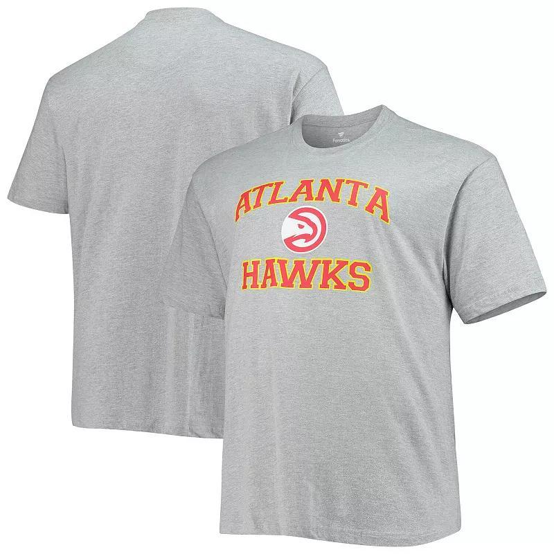 Men's Heathered Gray Atlanta Hawks Big & Tall Heart & Soul T-Shirt, Size: XLT, Grey Product Image