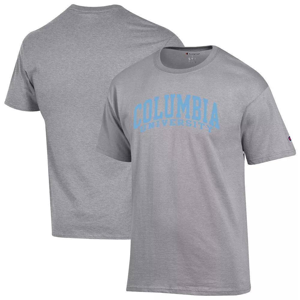 Men's Champion Heather Gray Columbia University Basic Arch T-Shirt,  Product Image
