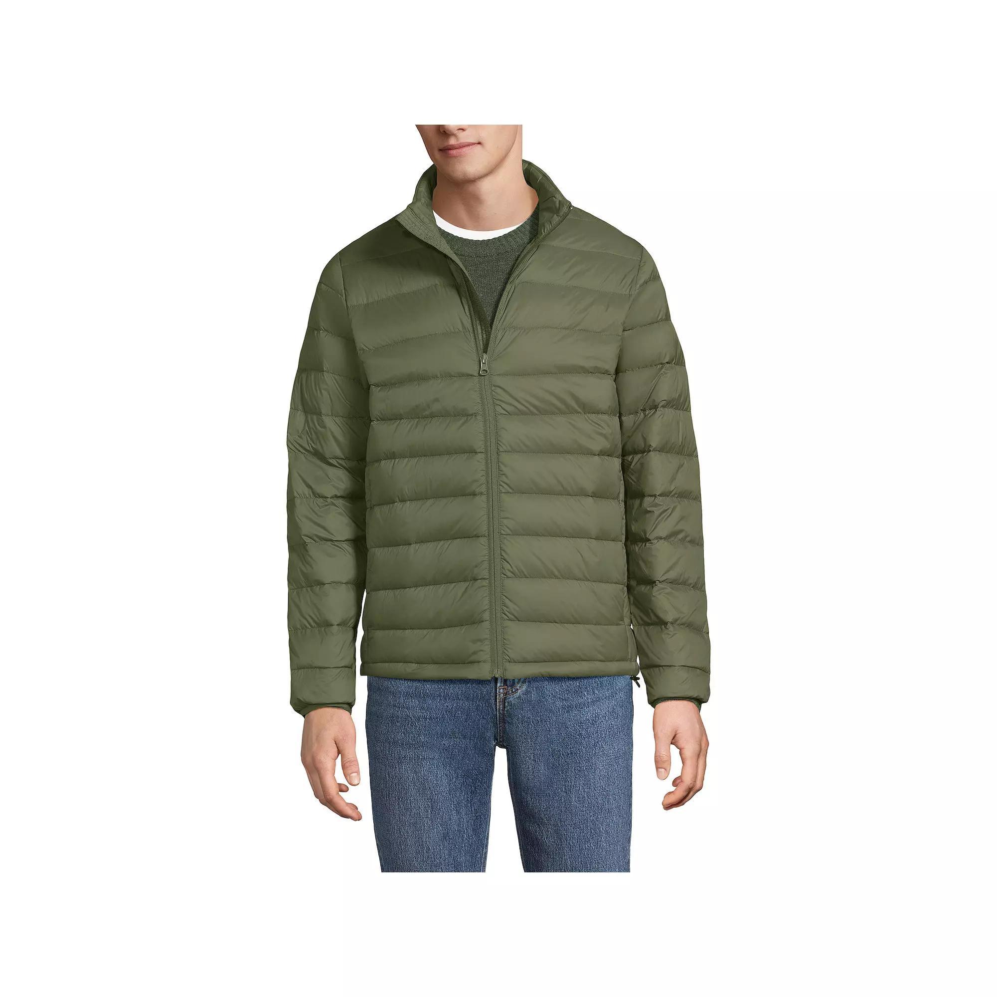 Men's Lands' End Wanderweight Down Mockneck Puffer Jacket,  Product Image